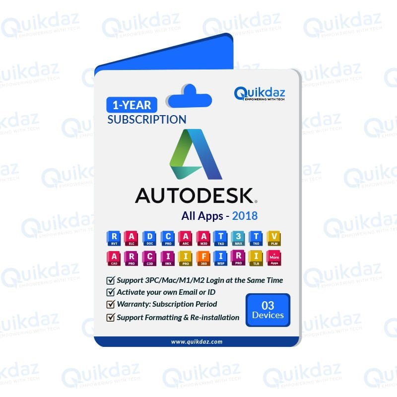 Autodesk 2018 Subscription for 1 Year | All Apps (Your Own Email Activation)